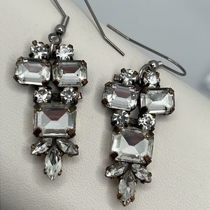 Vintage Upcycled Rhinestone Earrings.